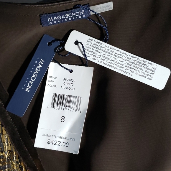 NWT- Magaschoni Silk & Sequin Dress, Size 8, $422 - Picture 7 of 8